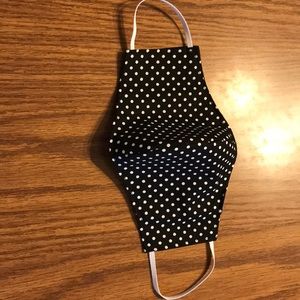 Face Mask Black And White Polka Dot